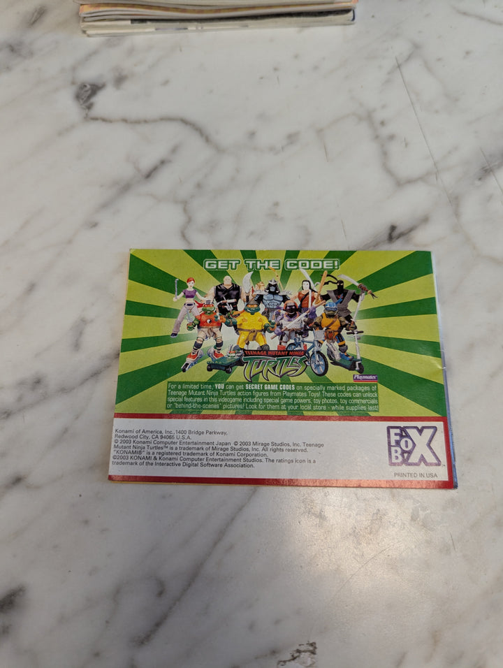 Teenage Mutant Ninja Turtles Gameboy Advance GBA MANUAL ONLY MO31326