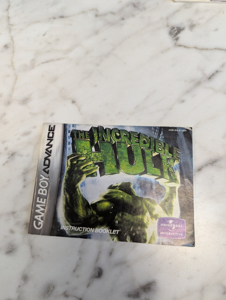 The Incredible Hulk Gameboy Advance GBA MANUAL AND POSTER ONLY MO31326