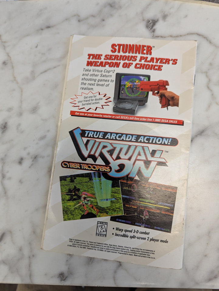 Virtua Cop 2 Sega Saturn MANUAL ONLY MO31326