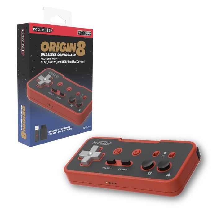 Retrobit Origin8 2.4GHz Wireless Controller for Original Nintendo NES Switch & PC NA41526