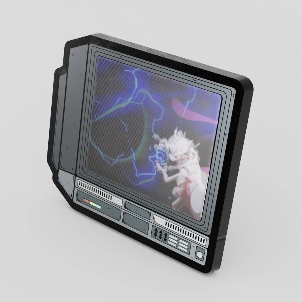 2.5" Lenticular Mewtwo Shadowball CRTV Pin - NE32726