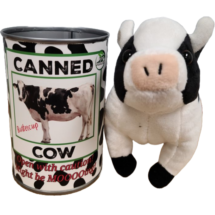 Canned Cow | Stuffed Farm Animal Plush w/Jokes | Unique Gift NE32026