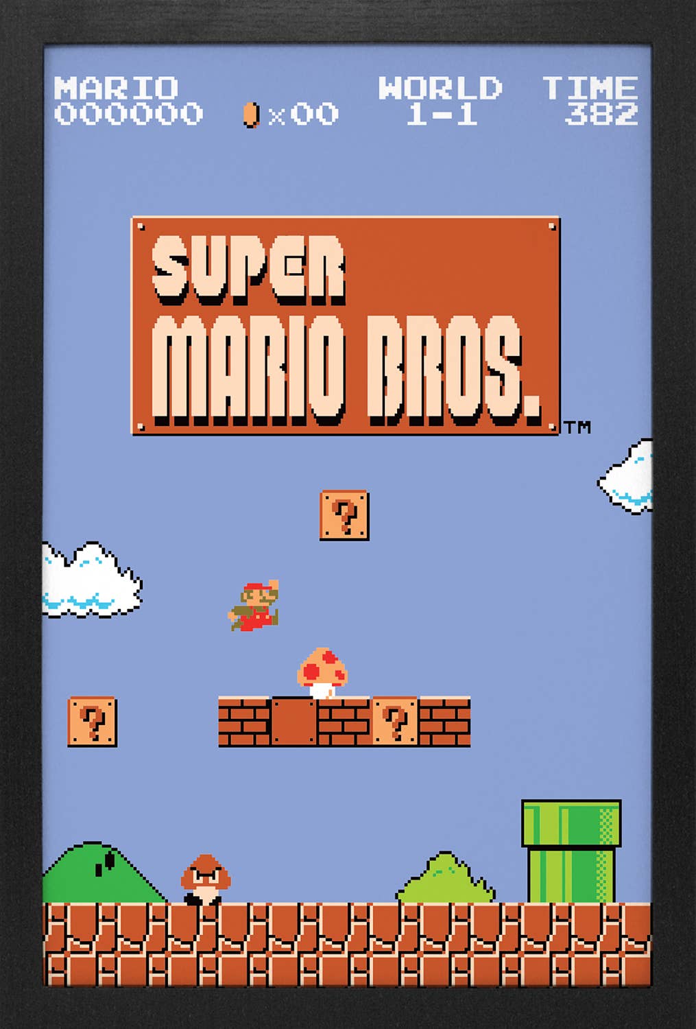Super Mario Bros. Level 1-1 Framed Art Print