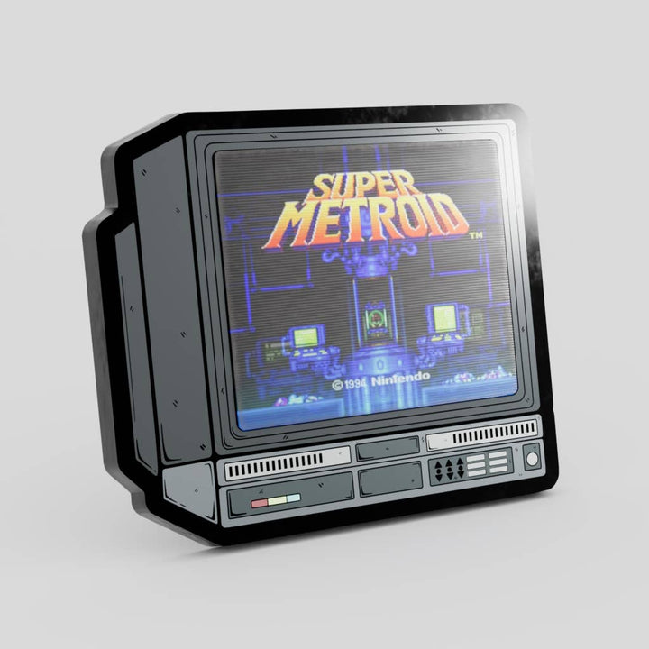 2.5" Lenticular Super Metroid CRTV Enamel Pin - NE32726