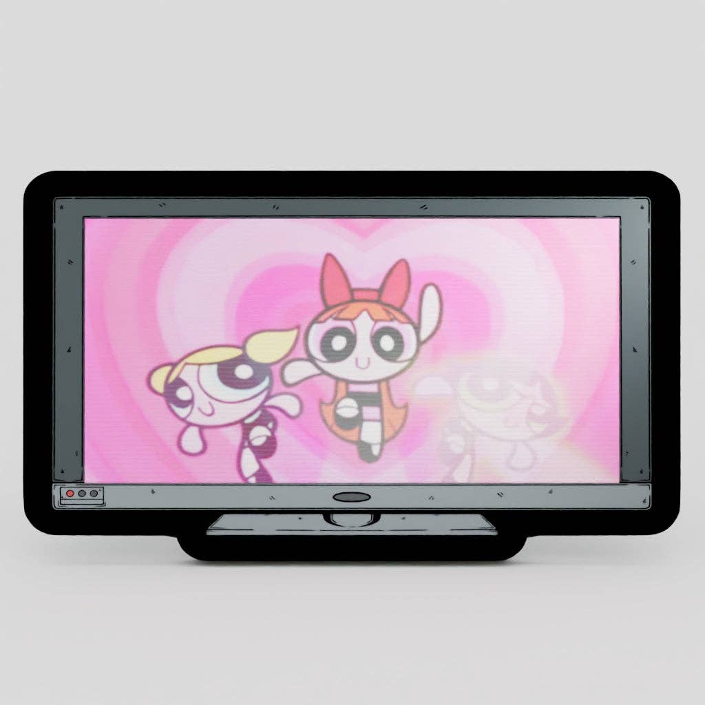 Monitor Lenticular Power Puff Girls Enamel Pin NE81526