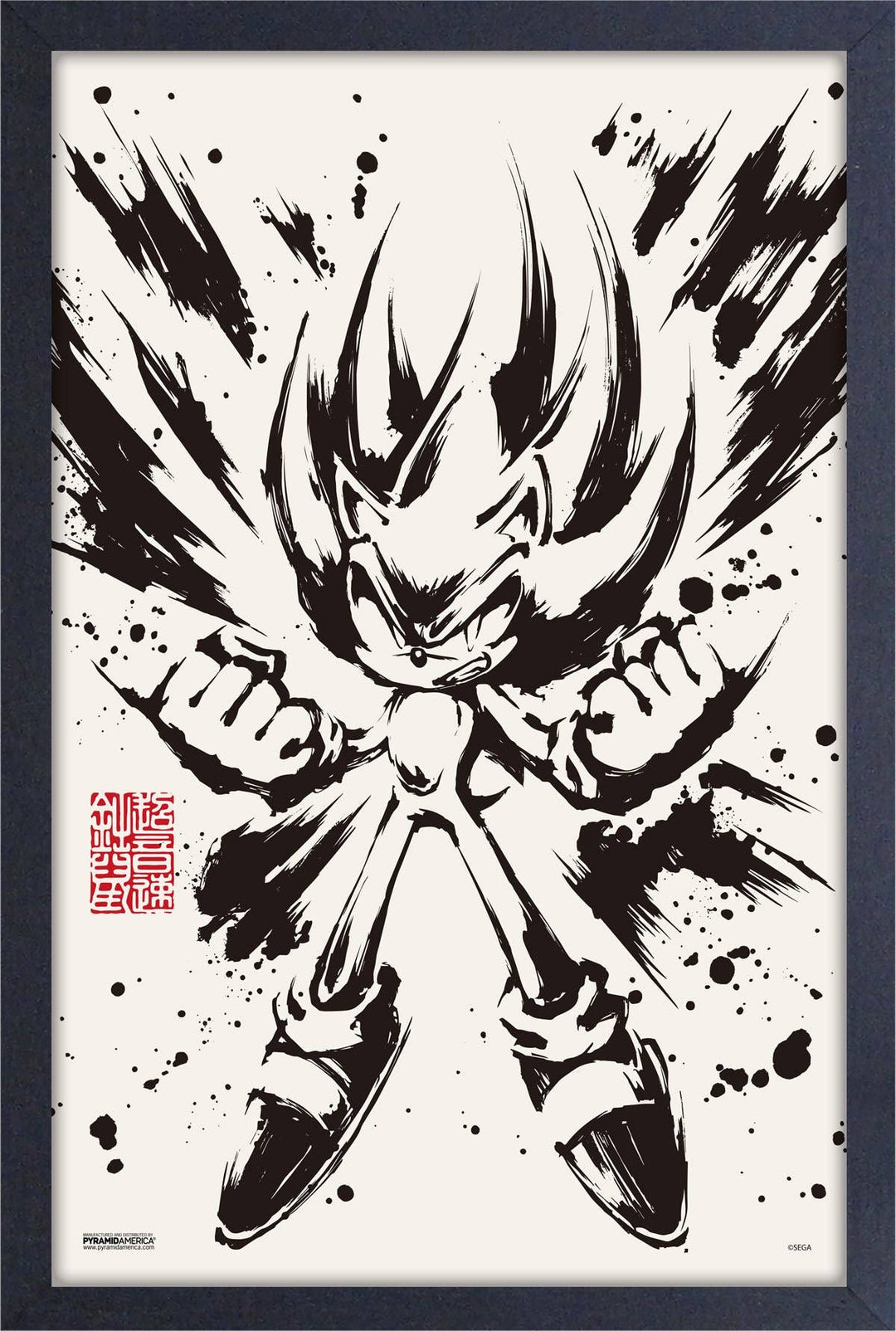 Sonic Inked Super Sonic Framed Art Print