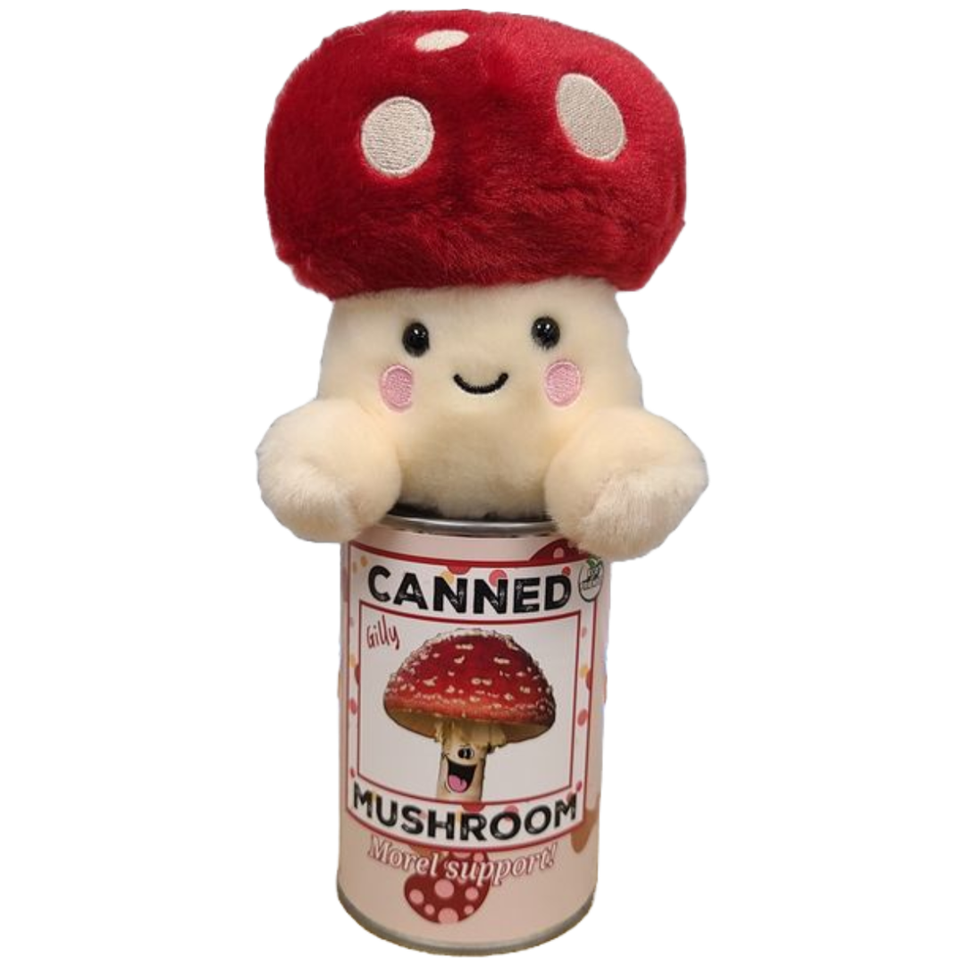 Canned Mushroom - Amanita Mushroom Plush Gift in Can w/Jokes NE32026