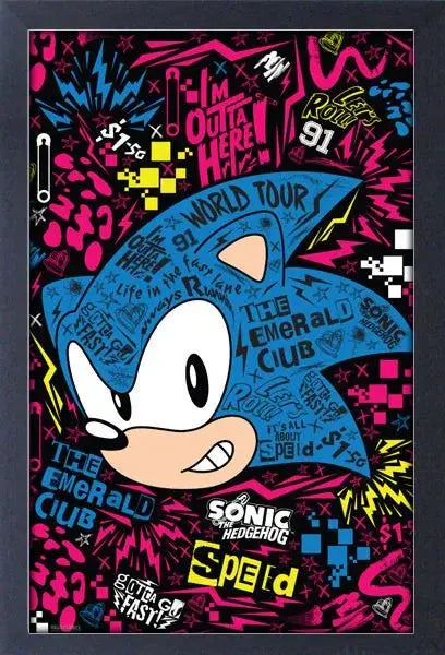 Sonic Emerald Club World Tour Framed Art Print