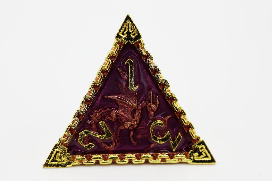Chained Dragon: Royal with Gold Metal RPG Dice Set - NE043026