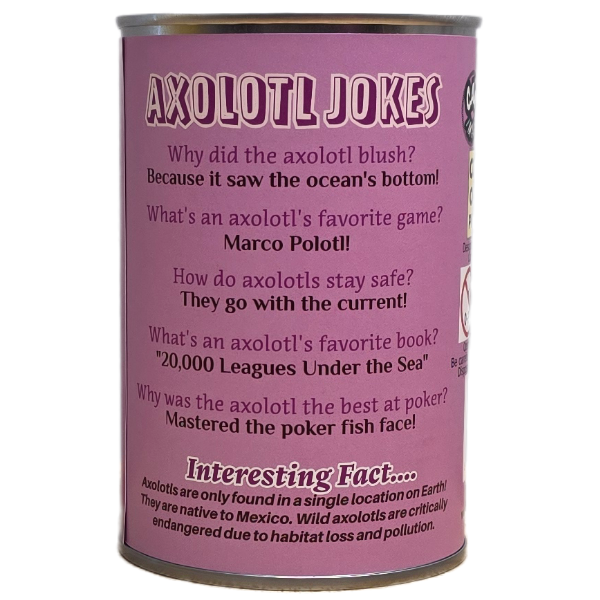 Canned Axolotl | Stuffed Animal Plush w/Jokes | Unique Gift NE32026