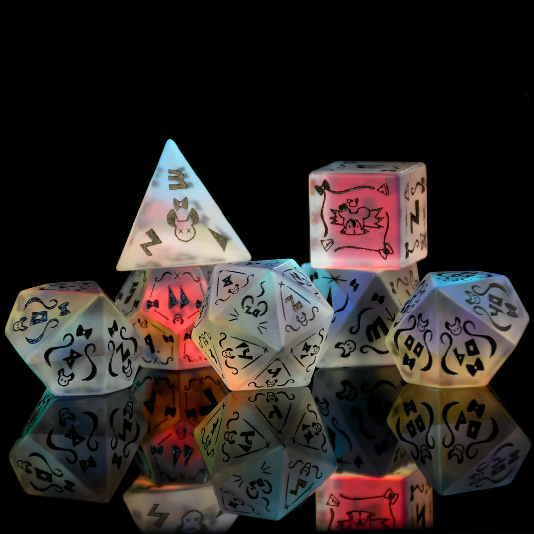 Hakos Baelz Frost Glass Dice Set hololive x MMG Exclusive - Misty Mountain Gaming MM51926