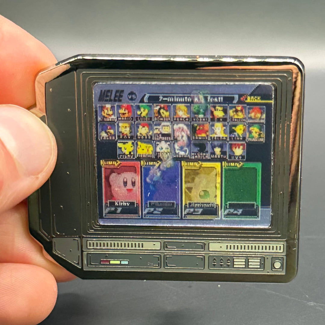 2.5" Lenticular Smash Bros Melee CRTV Enamel Pin - NE32726