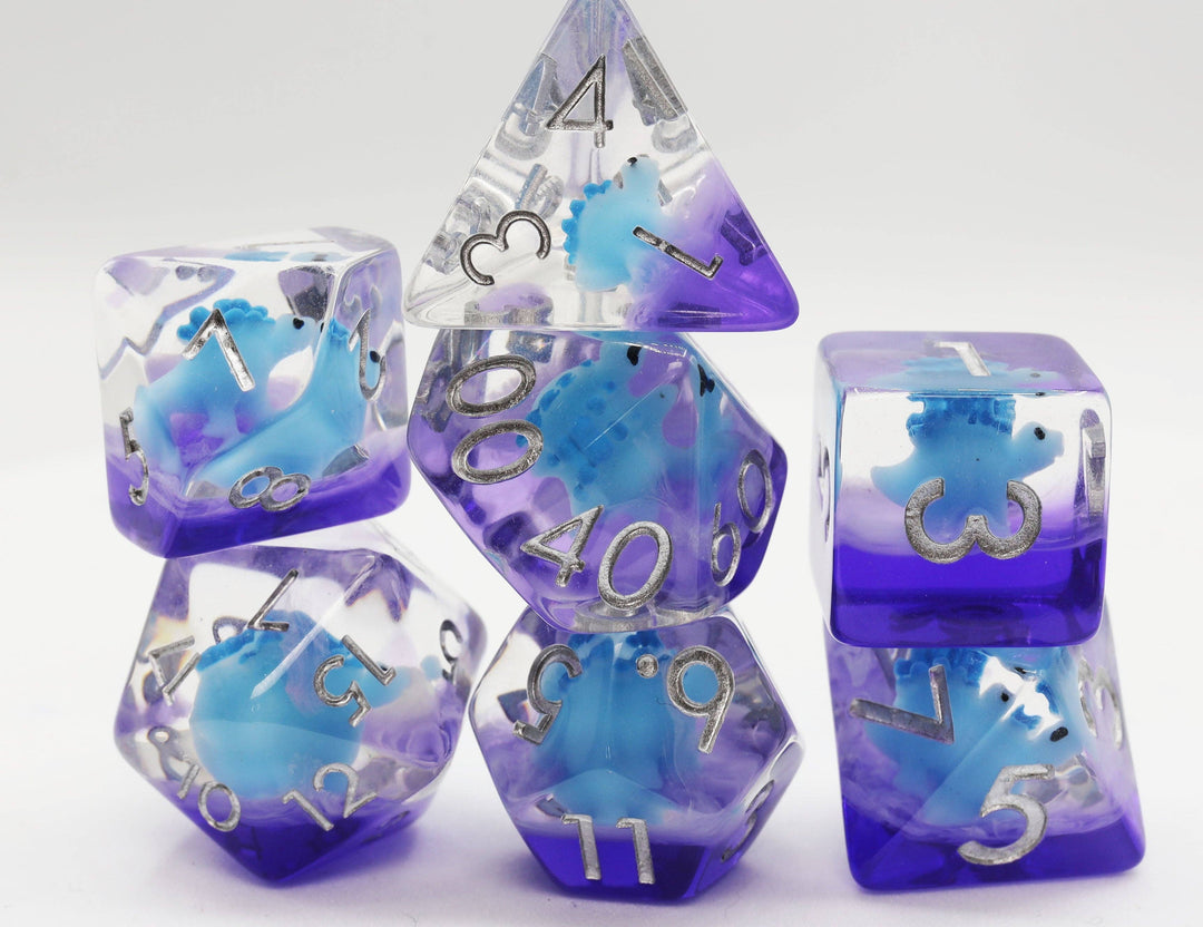 Blue Stegosaurus RPG Dice Set - NE043026