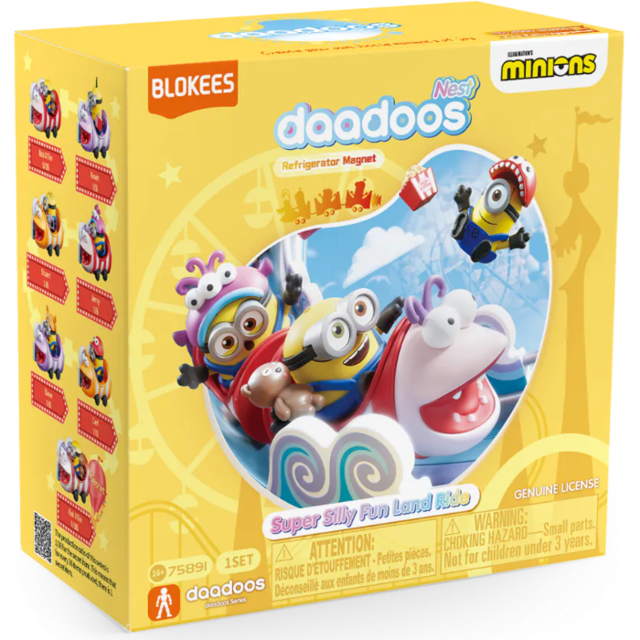 Minions Blokees: Daadoo Model Kit- Nest Series 01 - 'Super Silly Fun Land Ride' Refrigerator Magnets Blind Box NE61126