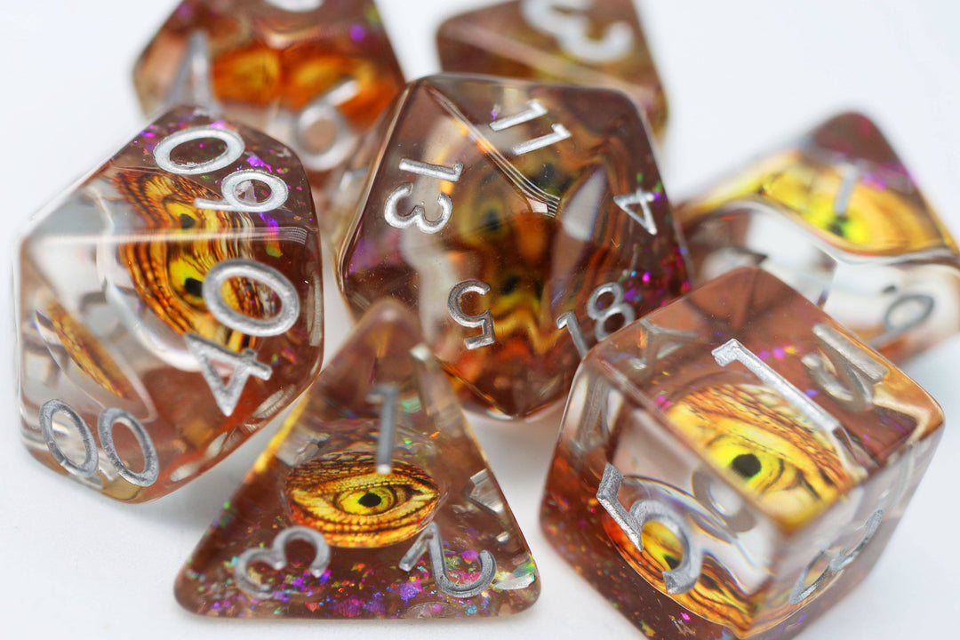 Golden Dragon Eye RPG Dice Set - NE043026