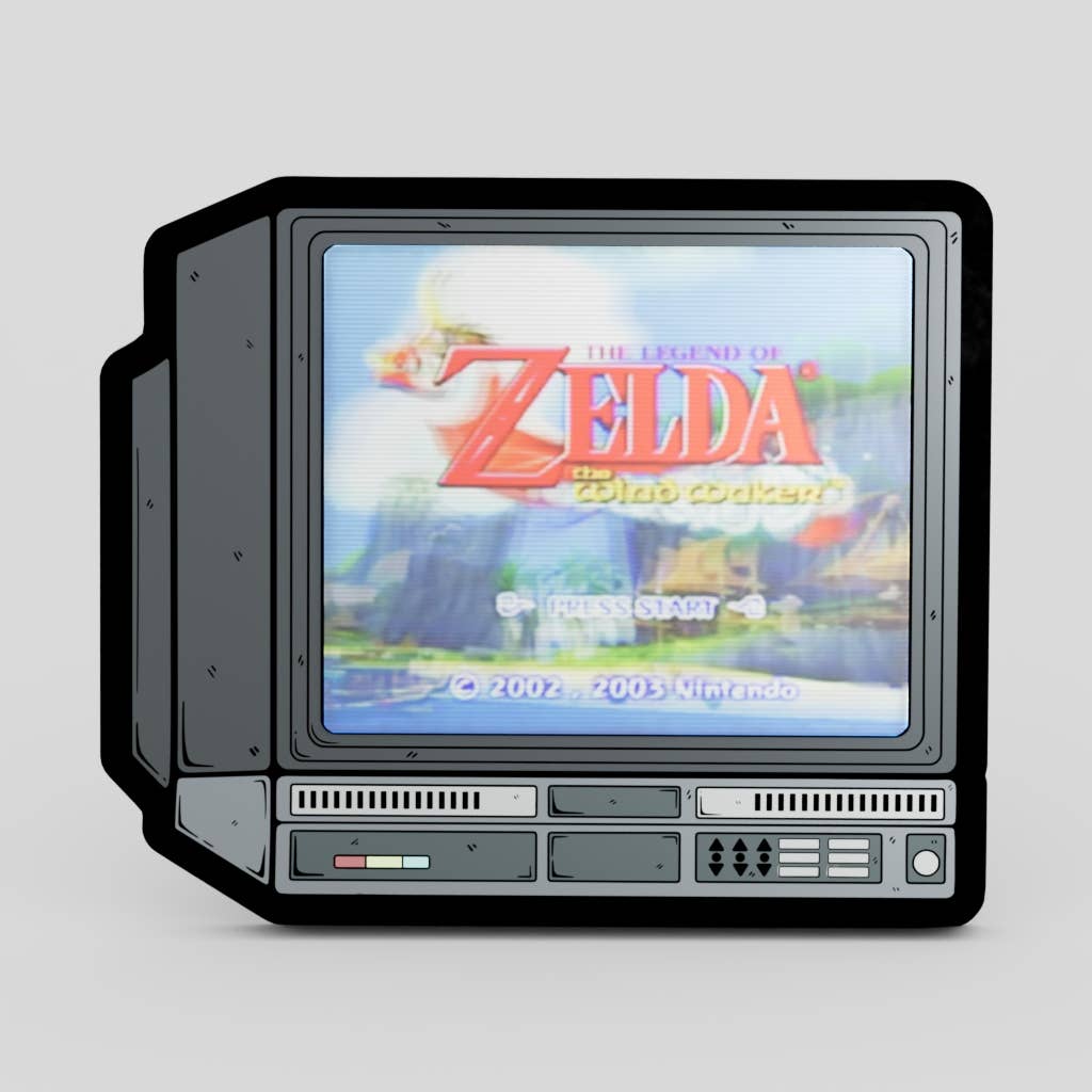 2.5" Lenticular Zelda Wind Waker CRTV Enamel Pin - NE32726