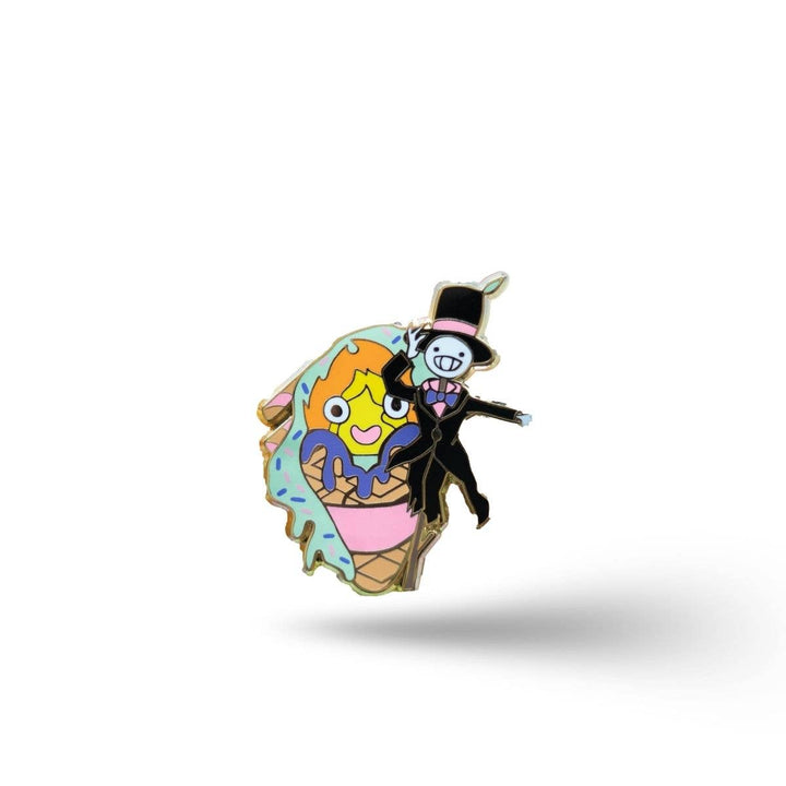 Calcifer and Turnip Head Studio Ghibli Ice Cream Enamel Pin NE33126