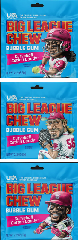 Big League Chew Curve Ball Cotton Candy Gum - NE5826