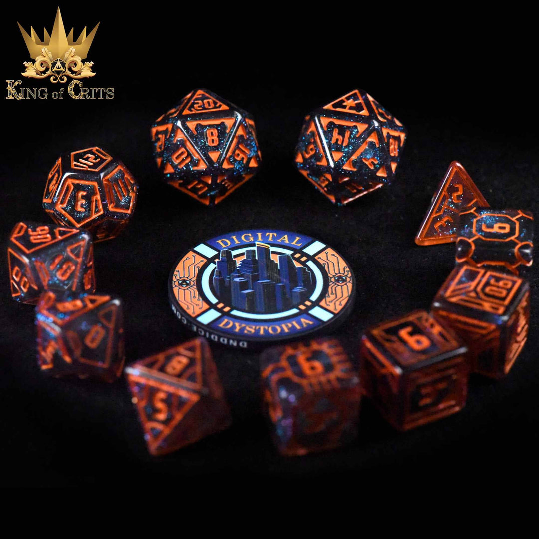 King of Crits Digital Dystopia - 11 Dice Set NE4226