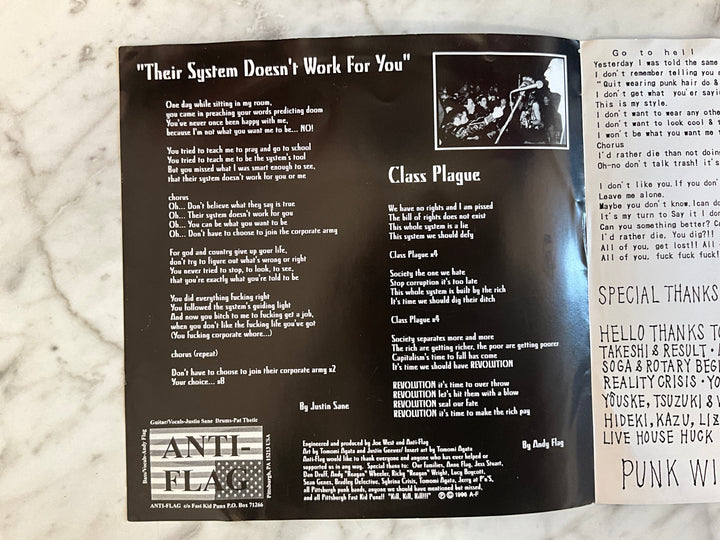 Anti-Flag / Obnoxious - I’d Rather Be In Japan!!! / Fuck You Fucking All (Black Vinyl, 7”) Very Good VR102926