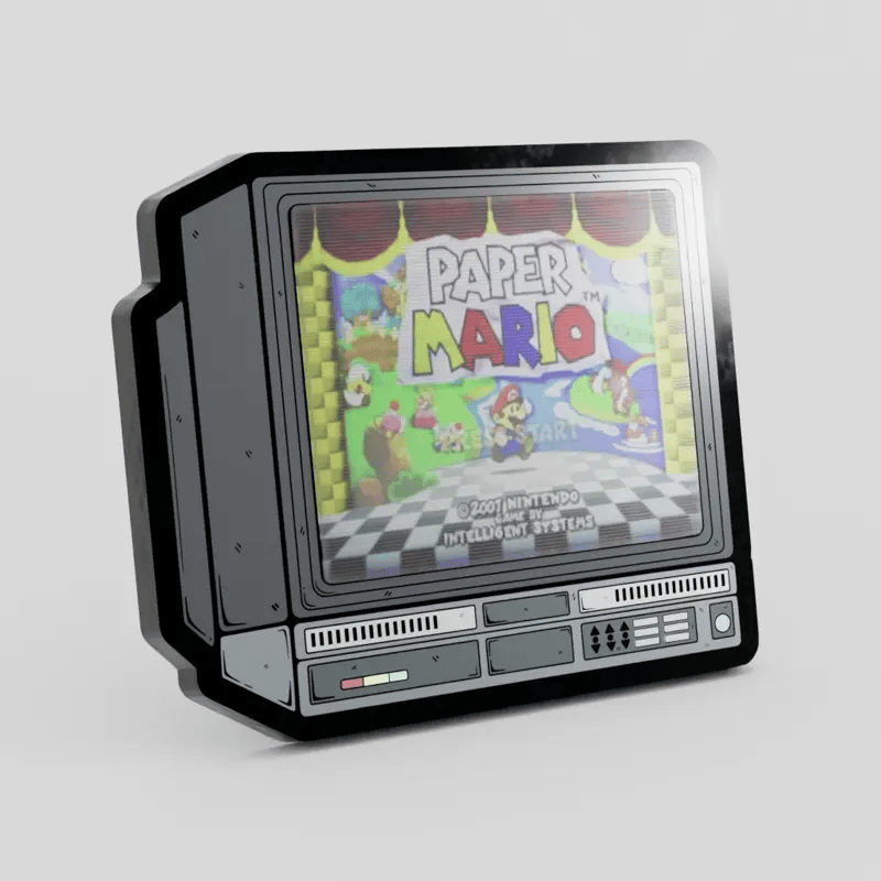 2.5" Lenticular Paper Mario CRTV Enamel Pin - NE32726