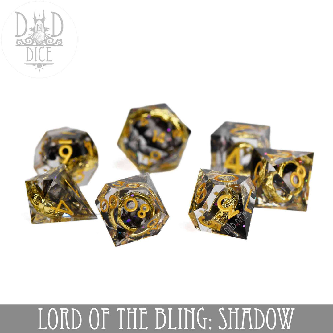 King of Crits Lord of the Bling: Shadow - (Handmade) Dice Set NE4226