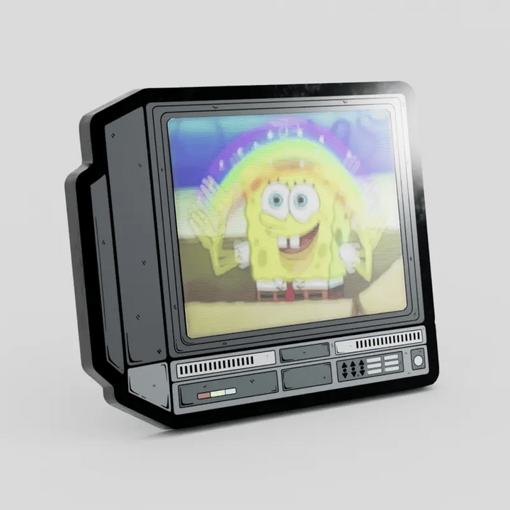 2.5" Lenticular Spongebob CRTV Pin - NE32726