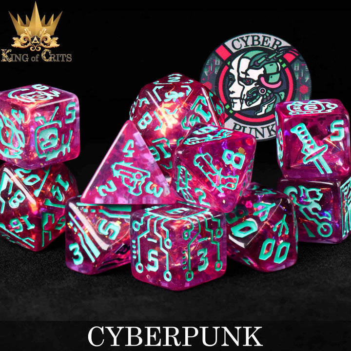 King of Crits Cyberpunk - 11 Dice Set NE4226