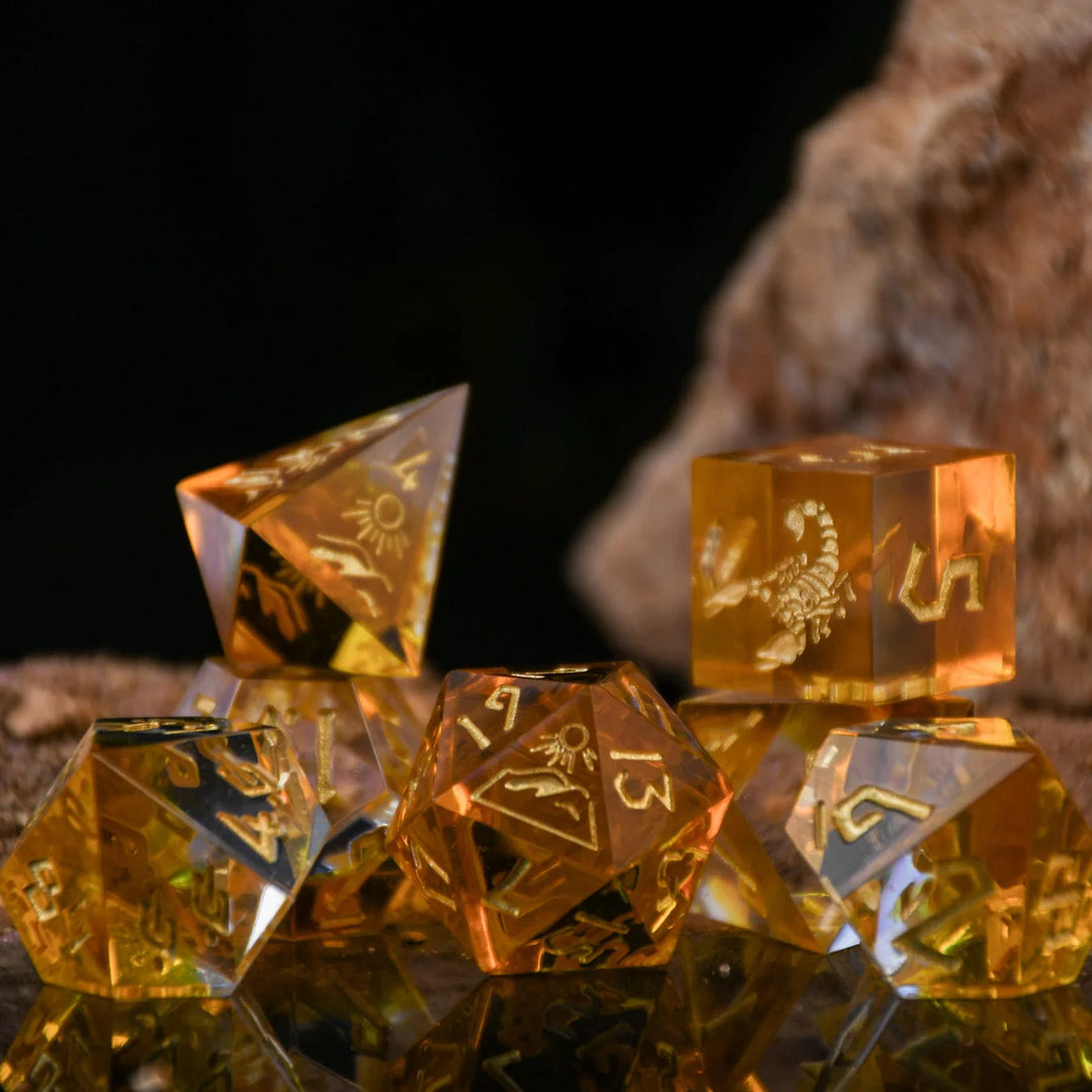 Desert Ecosystem Sharp-Edged Resin Dice Set - Misty Mountain Gaming MM51926