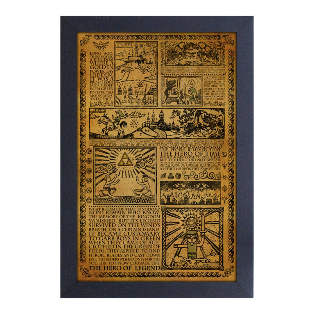Zelda Story of the Hero Framed Art Print