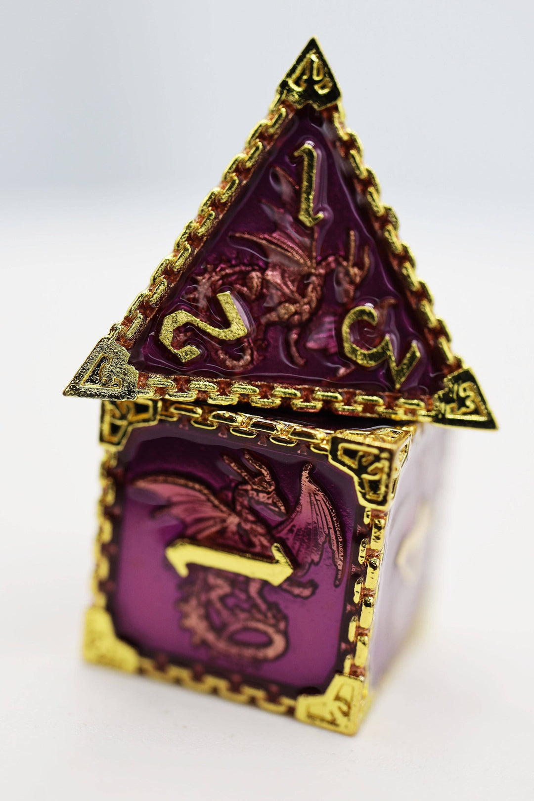 Chained Dragon: Royal with Gold Metal RPG Dice Set - NE043026