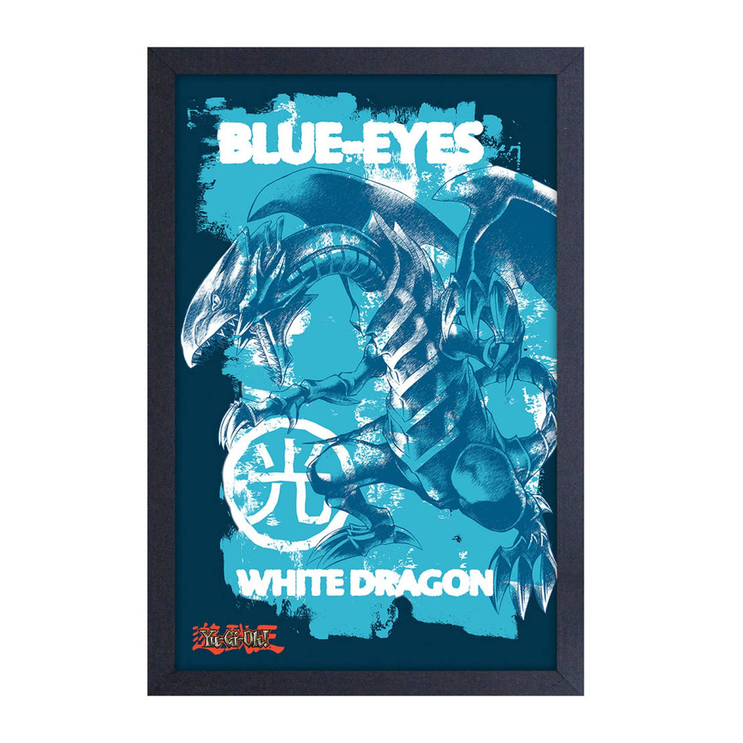 Yu-Gi-Oh Blue Eyes White Dragon Framed Art Print