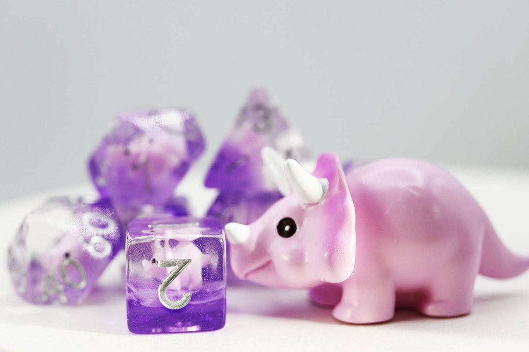 Pink Triceratops RPG Dice Set - NE043026