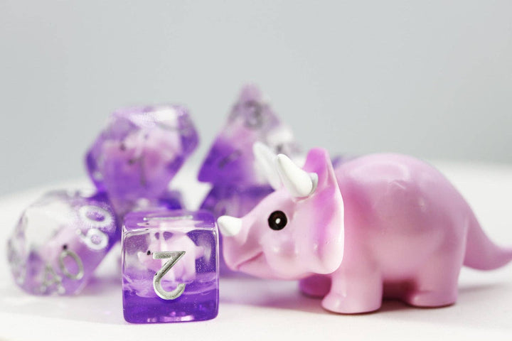 Pink Triceratops RPG Dice Set - NE043026