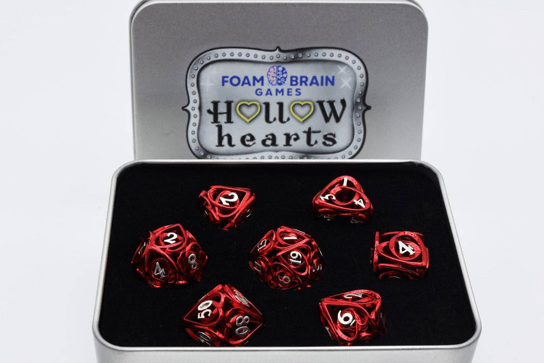 Hollow Hearts: Red Metal RPG Dice Set - NE043026