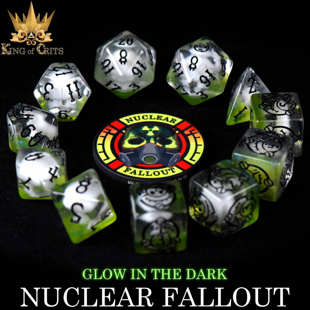 King of Crits Nuclear Fallout - 11 Dice Set (Glow) NE4226