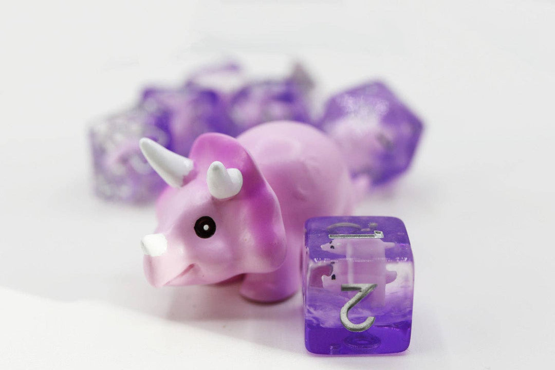 Pink Triceratops RPG Dice Set - NE043026