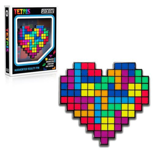 Tetris I Heart Tetris Augmented Reality Enamel Pin NEW