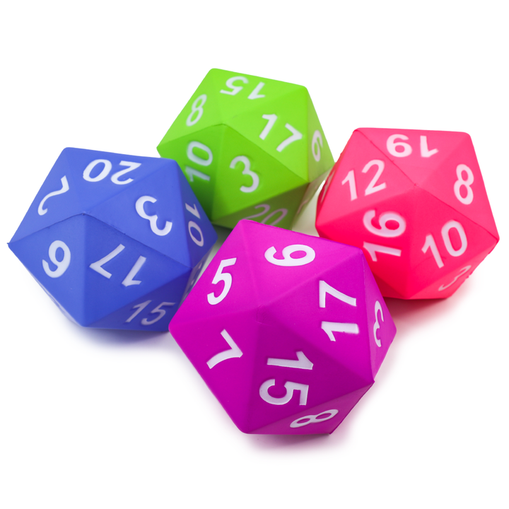 Giant D20 Foam Dice: Soft Foam Oversized 20-Sided Dice  (1 Dice, Random Color) NE32626