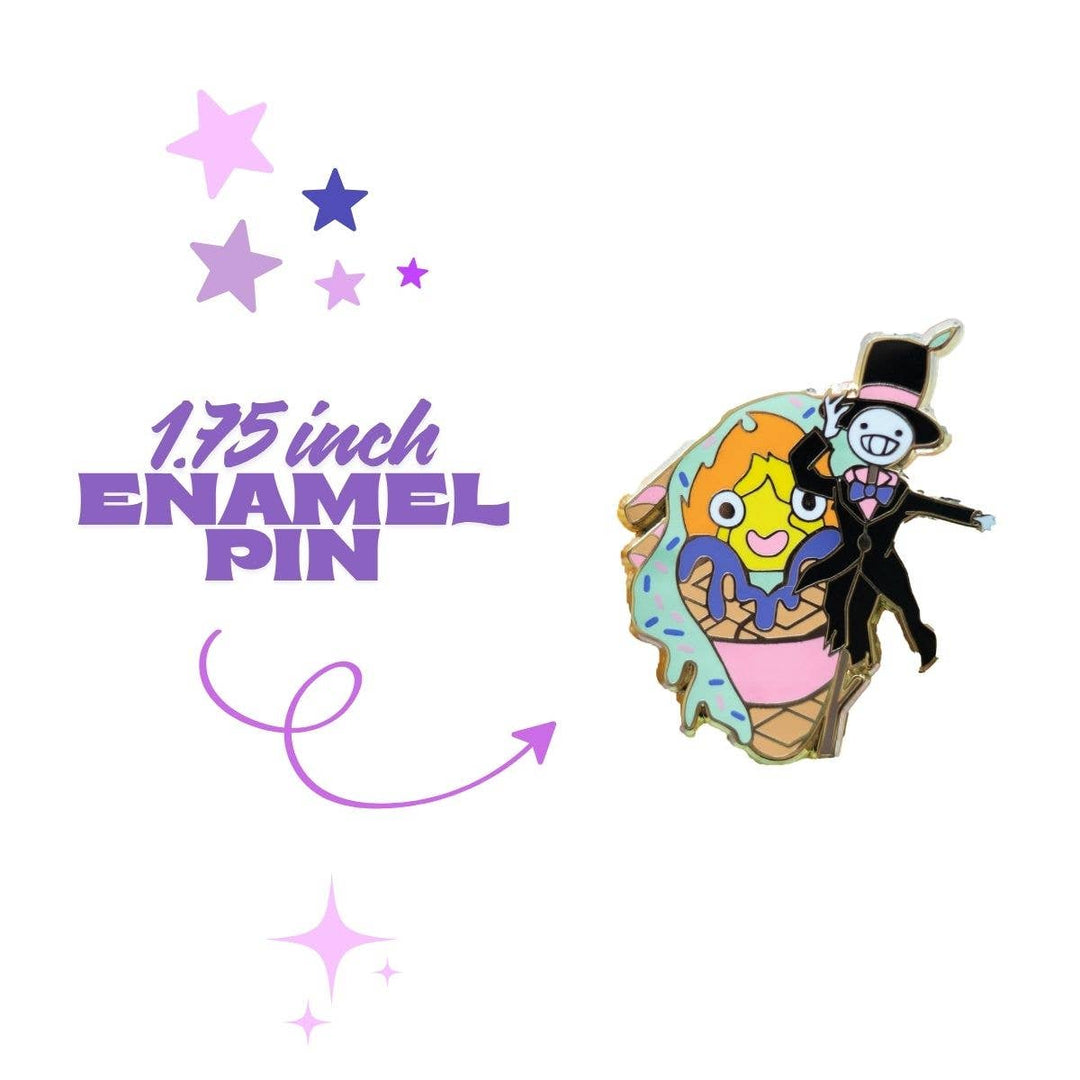 Calcifer and Turnip Head Studio Ghibli Ice Cream Enamel Pin NE33126