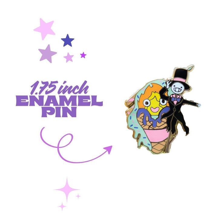 Calcifer and Turnip Head Studio Ghibli Ice Cream Enamel Pin NE33126