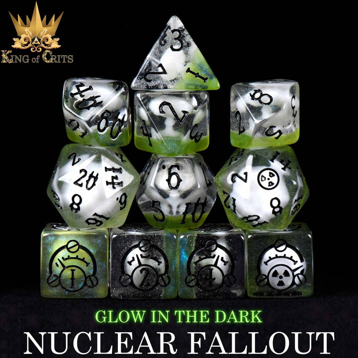 King of Crits Nuclear Fallout - 11 Dice Set (Glow) NE4226