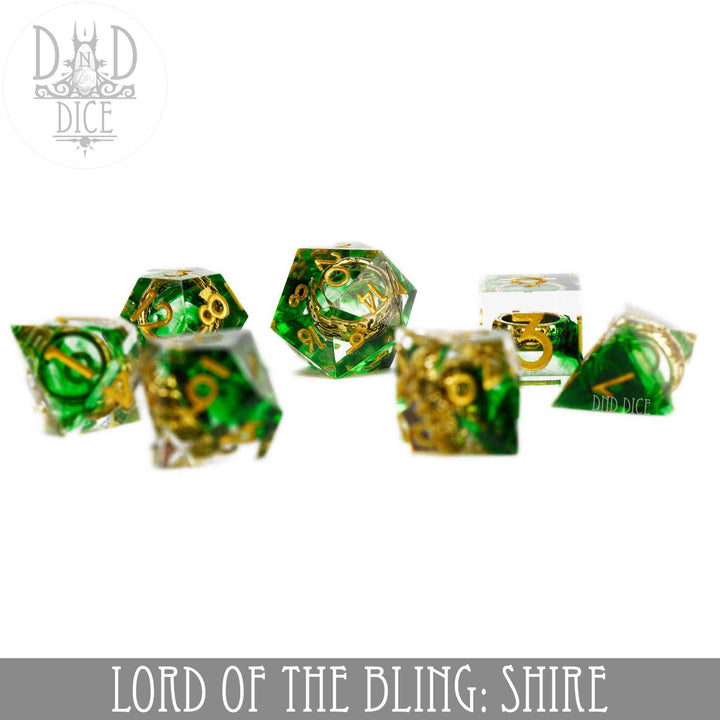 King of Crits Lord of the Bling: Shire - (Handmade) Dice Set NE4226