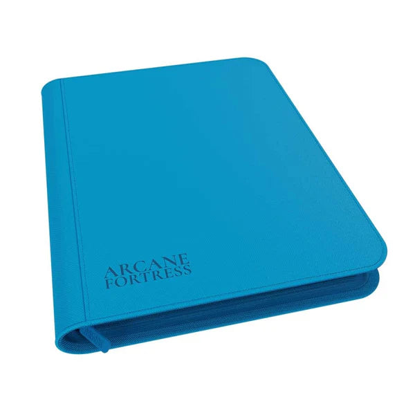 Arcane Fortress Binder: Solid Color Neon Blue - Zippered, Side-Loading (9-Pocket) NA12926