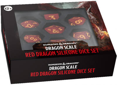 NEW Die Set - D&D Dragon Scale: Red Silicone NA103026