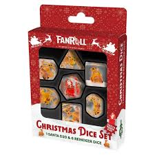 7-Die Set Christmas Resin Dice- Reindeer + Santa d20 NA101626