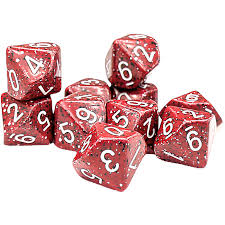 Chessex 10d10 Speckled Dice: Lava Stone NA102026