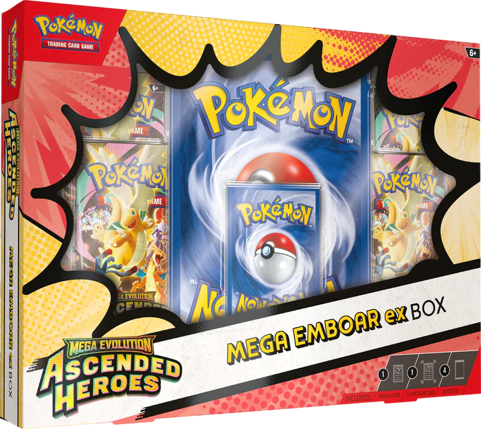 Pokemon TCG Ascended Heroes Mega Feraligatr/Meganium/Emboar  EX Box (IN STORE ONLY 4/24/26)