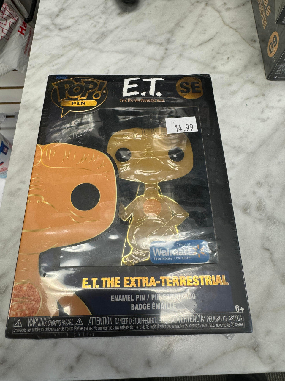 Funko Pop Walmart Exclusive Enamel Pin E.T. THE EXTRA TERRESTRIAL 4” NEW IN BOX