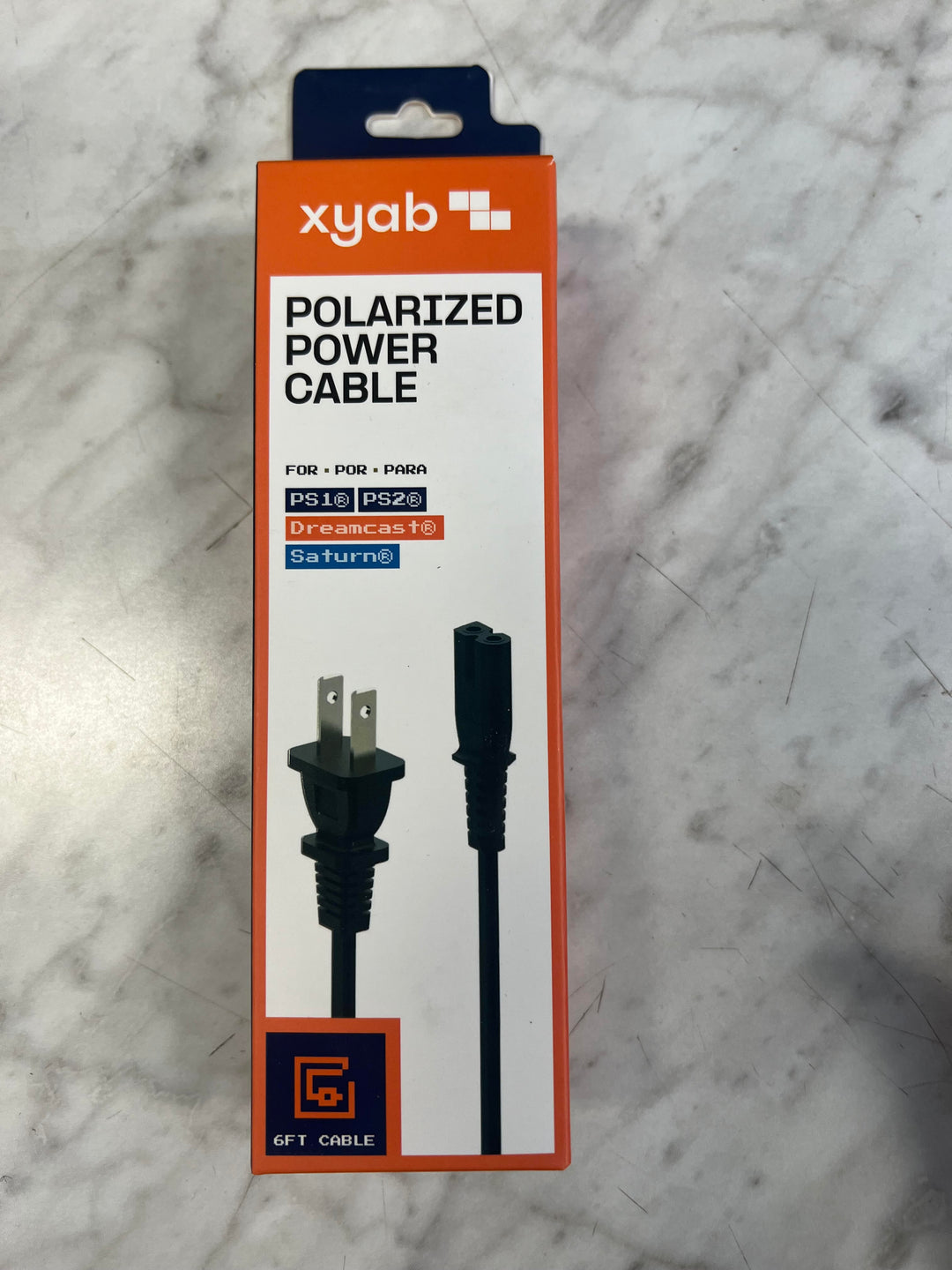 Polarized Power (AC) Cable for PS1 PS2 Dreamcast Saturn XYAB     NA6826